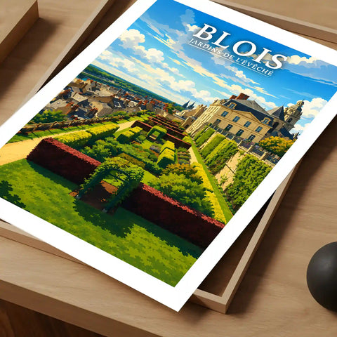 Affiche - Blois - Jardins de l'Évêché
