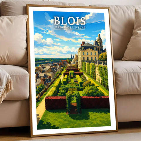 Affiche - Blois - Jardins de l'Évêché