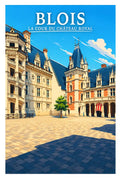 Affiche - Blois - La Cour du Château Royal - affiche blois