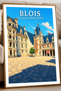 Affiche - Blois - La Cour du Château Royal - affiche blois