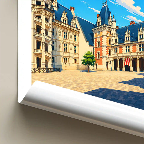 Affiche - Blois - La Cour du Château Royal - affiche blois
