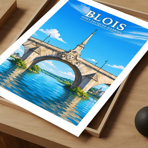 Affiche - Blois - Pont Jacques Gabriel - affiche blois
