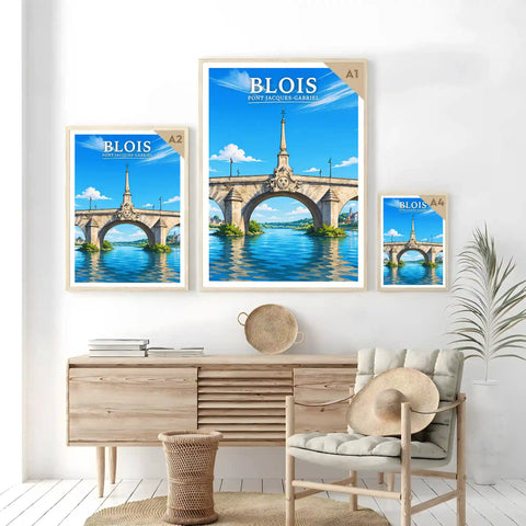 Affiche - Blois - Pont Jacques Gabriel - affiche blois