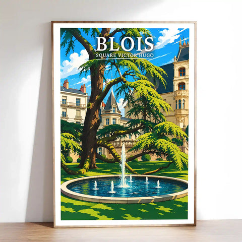Affiche - Blois - Square Victor Hugo - affiche blois