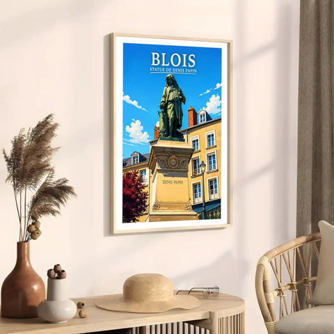 Affiche - Blois - Statue de Denis Papin - affiche blois
