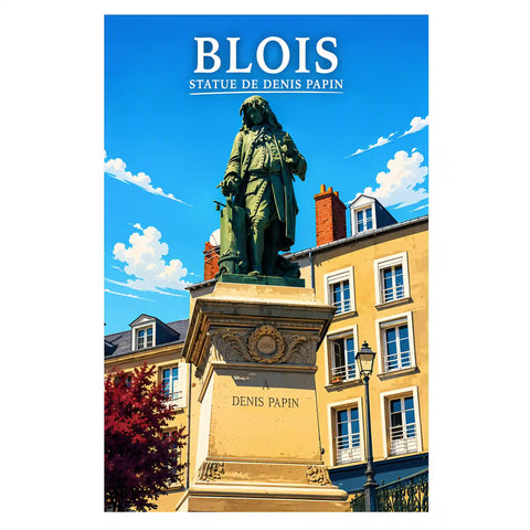 Affiche - Blois - Statue de Denis Papin