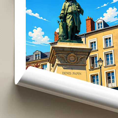 Affiche - Blois - Statue de Denis Papin - affiche blois