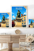 Affiche - Blois - Statue de Denis Papin - affiche blois