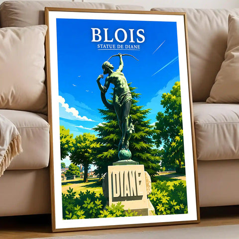 Affiche - Blois - Statue de Diane