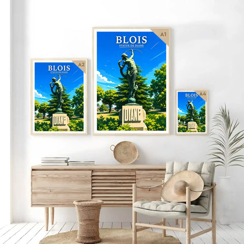 Affiche - Blois - Statue de Diane