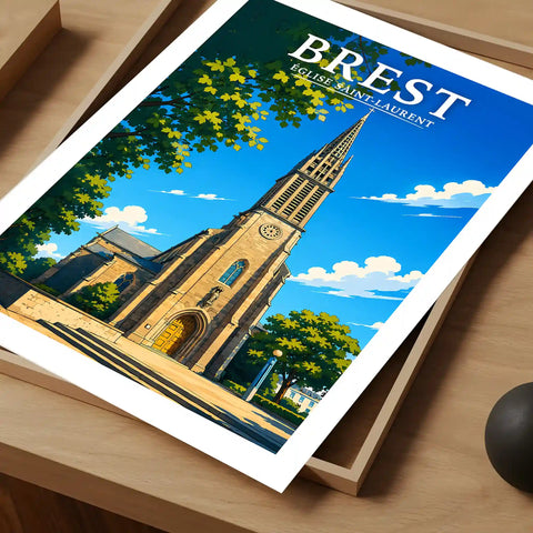 Affiche Brest Église Saint-Laurent