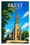 Affiche Brest Église Saint-Laurent