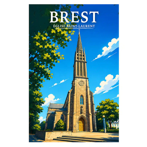 Affiche Brest Église Saint-Laurent