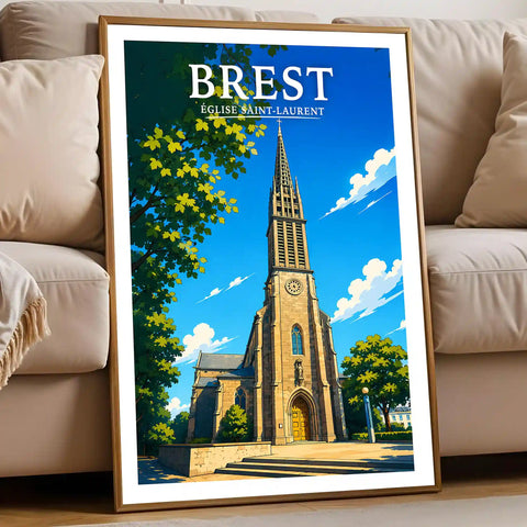 Affiche Brest Église Saint-Laurent