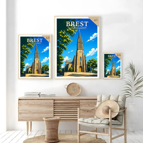 Affiche Brest Église Saint-Laurent