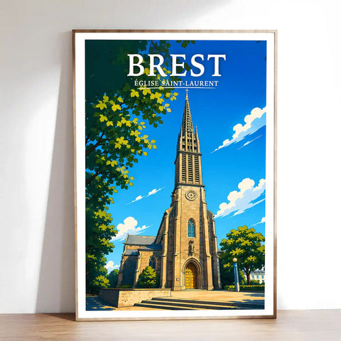Affiche Brest Église Saint-Laurent