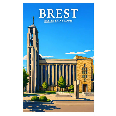 Affiche Brest Église Saint-Louis