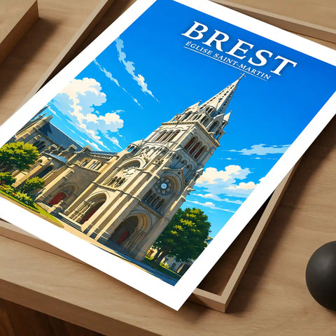 Affiche Brest Église Saint-Martin