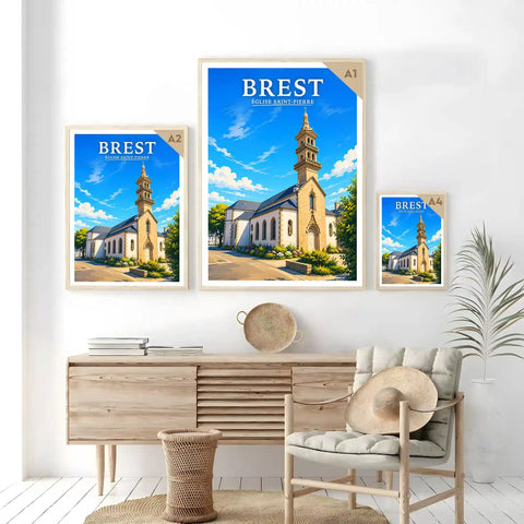Affiche Brest Église Saint-Pierre