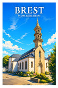 Affiche Brest Église Saint-Pierre