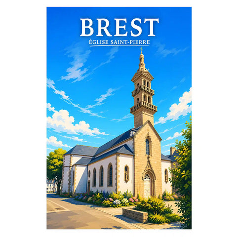 Affiche Brest Église Saint-Pierre