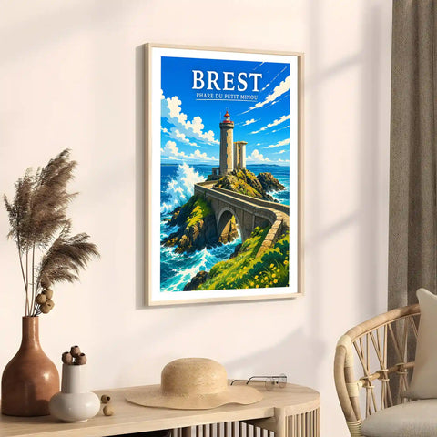 Affiche Brest Phare du Petit Minou