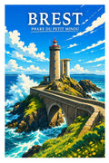 Affiche Brest Phare du Petit Minou