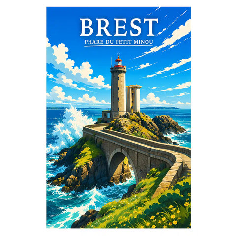 Affiche Brest Phare du Petit Minou