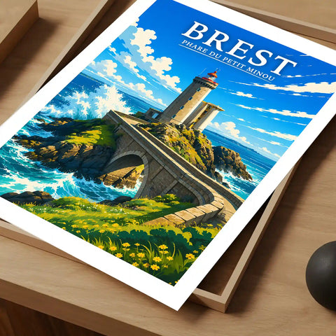 Affiche Brest Phare du Petit Minou