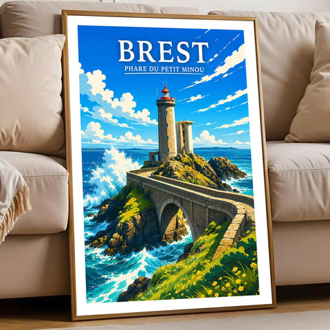 Affiche Brest Phare du Petit Minou