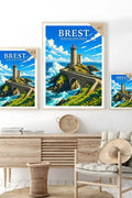 Affiche Brest Phare du Petit Minou