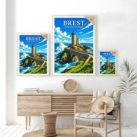 Affiche Brest Phare du Petit Minou