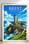 Affiche Brest Phare du Petit Minou