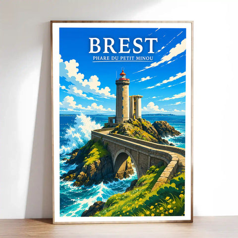 Affiche Brest Phare du Petit Minou
