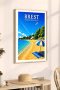 Affiche Brest Plage du Moulin Blanc
