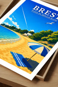 Affiche Brest Plage du Moulin Blanc