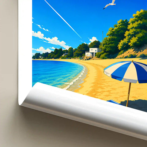 Affiche Brest Plage du Moulin Blanc