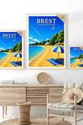 Affiche Brest Plage du Moulin Blanc