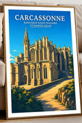 Affiche - Carcassonne - Basilique Saint-Nazaire-et-Saint-Celse - affiche carcassonne