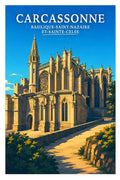 Affiche - Carcassonne - Basilique Saint-Nazaire-et-Saint-Celse - affiche carcassonne