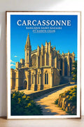 Affiche - Carcassonne - Basilique Saint-Nazaire-et-Saint-Celse - affiche carcassonne