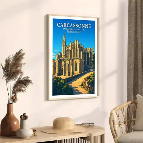 Affiche - Carcassonne - Basilique Saint-Nazaire-et-Saint-Celse - affiche carcassonne