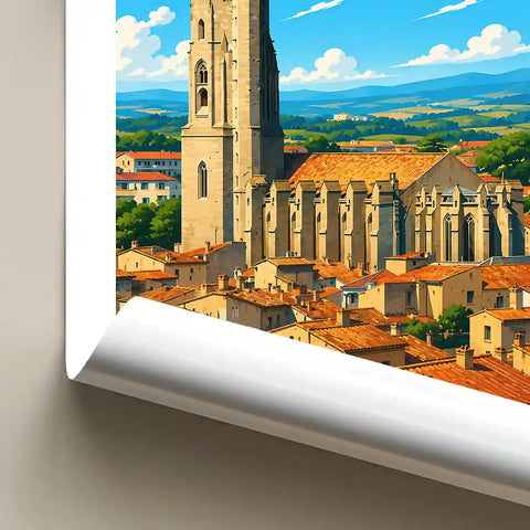 Affiche - Carcassonne - Église Saint-Vincent - affiche carcassonne