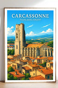 Affiche - Carcassonne - Église Saint-Vincent - affiche carcassonne