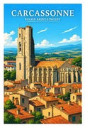 Affiche - Carcassonne - Église Saint-Vincent - affiche carcassonne