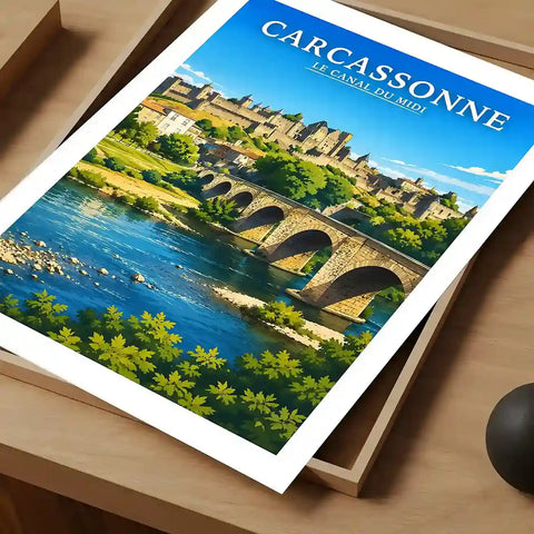 Affiche - Carcassonne - Le Canal du Midi - affiche carcassonne