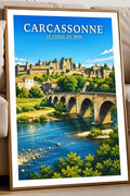 Affiche - Carcassonne - Le Canal du Midi - affiche carcassonne