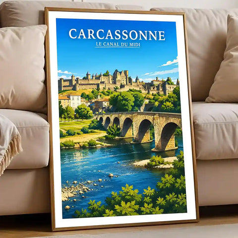 Affiche - Carcassonne - Le Canal du Midi - affiche carcassonne