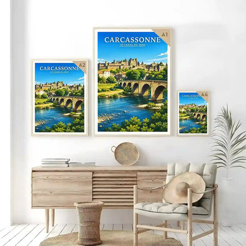 Affiche - Carcassonne - Le Canal du Midi - affiche carcassonne