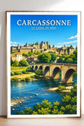 Affiche - Carcassonne - Le Canal du Midi - affiche carcassonne
